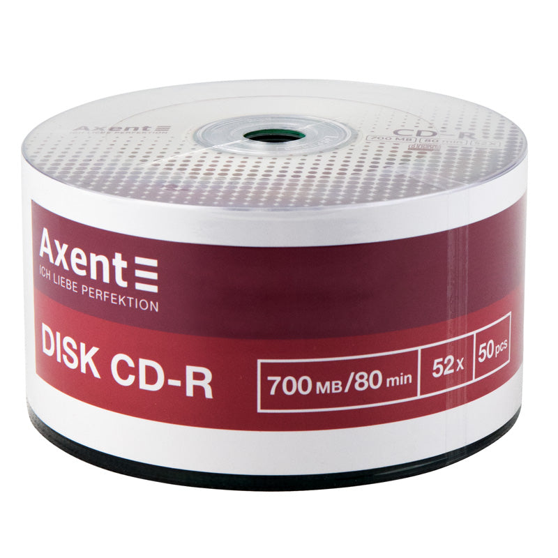 CD-R Rohling Axent 8102-A 700 MB/80 Min., 52x, 50 St., Bulk