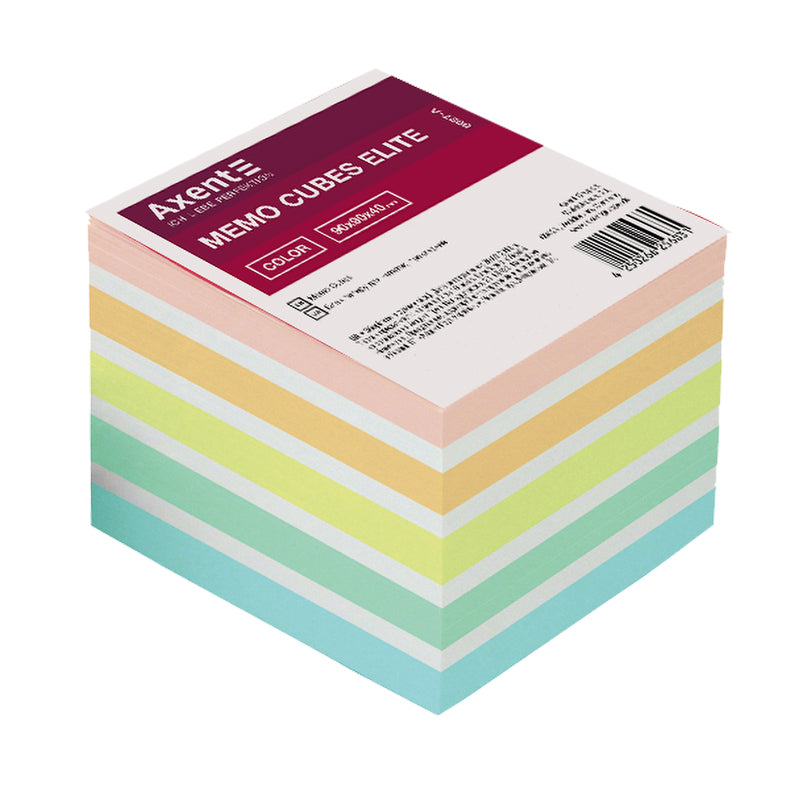 Note paper Axent Elite "Color" 8027-A, 90Х90Х40mm, glued