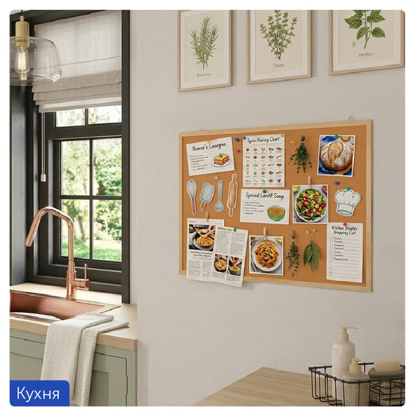 Cork board Axent 9601-A, 45Х60 cm, wood frame