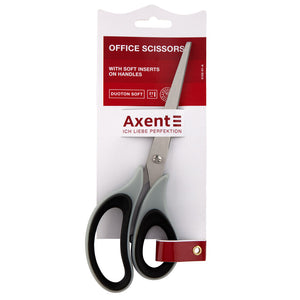 Büroscheren Axent Duoton Soft 6102-01-A, 21 cm, mit gummierten Komfort-Griffen, grau-schwarz