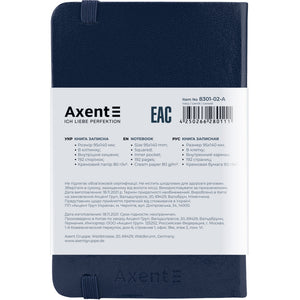 Notebook Axent Partner 8301-02-A, 95*140 mm, 96 pages, squared paper, blue