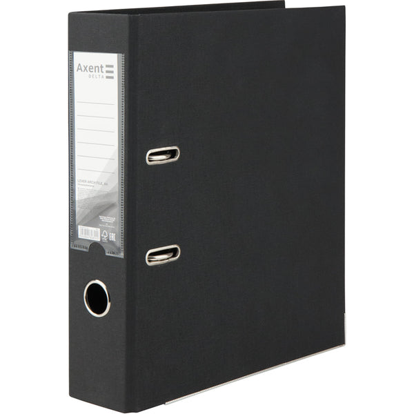 Lever-arch file Delta, 7,5 cm, double-sided, assembled, black