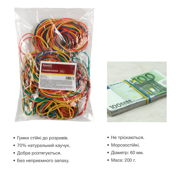 Money rubber bands Delta D4621, 200g, colored