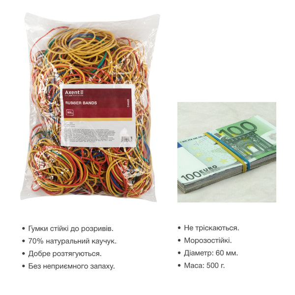 Money rubber bands Delta D4622, 500g, colored