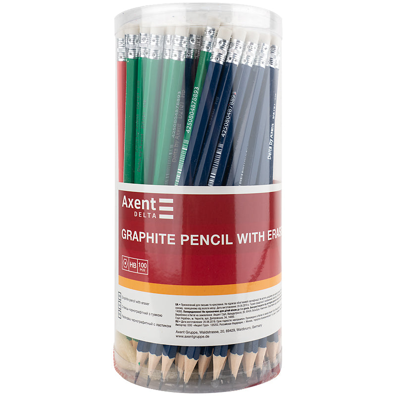 Bleistift mit Radiergummi Delta D2101, HB
