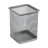 Metal pen stand Axent 2111-03-A, 80х80х100 mm, squared, silver