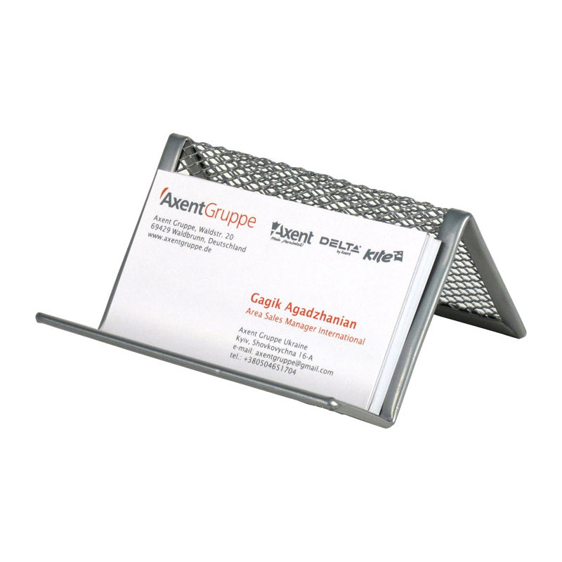 Visitenkartenständer Axent 2114-03-A, Metallgitter, 95x80x60 mm, silber