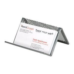 Metal name card holder, 95x80x60 mm, silver