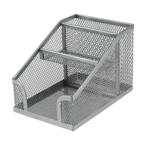 Desktop stationery organizer Axent 2118-03-A, 100x143x100 mm, silver