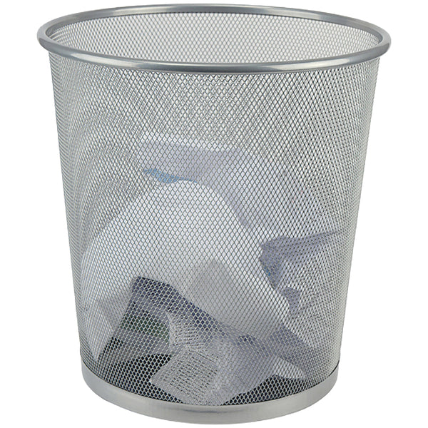 Papierkorb Axent 2119-03-A, Metallgitter, 12 l, silber
