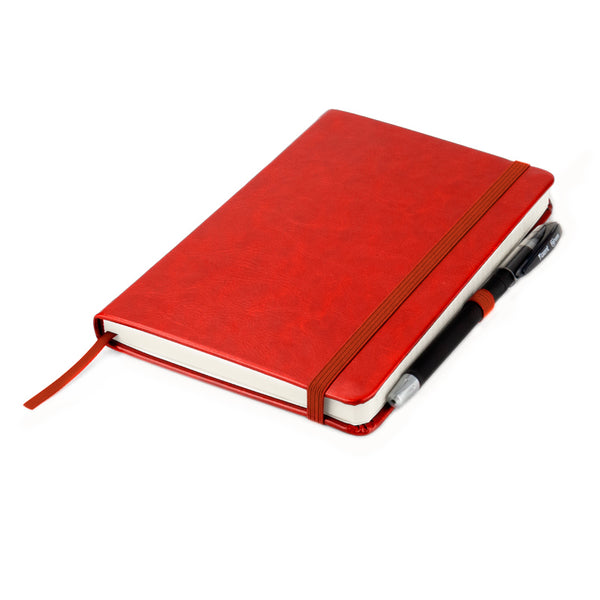 Notizbuch Axent Partner Lux 8202-06-A, A5-, 125x195 mm, 96 Blatt, kariert, harter Einband, rot