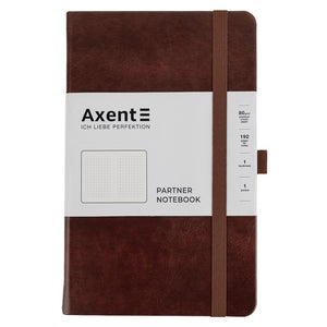 Notebook Axent Partner Lux 8202-19-A, 125*195 mm, 96 sheets, squared paper, brown