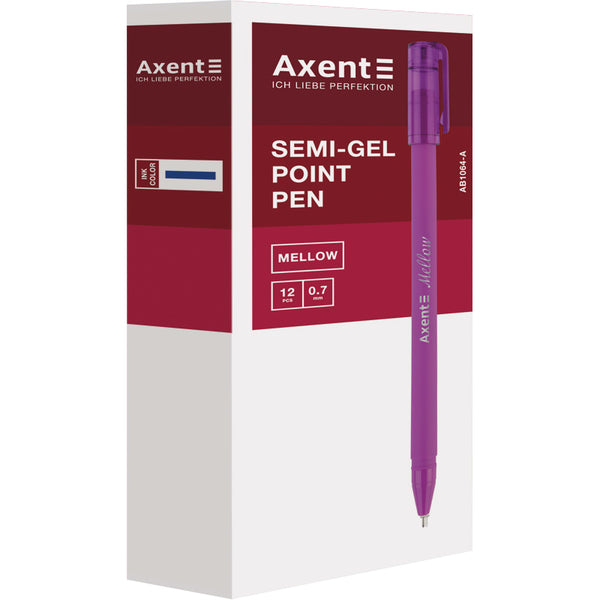 Semi-gel pen Axent Mellow AB1064-02-A, 0.7 mm, blue
