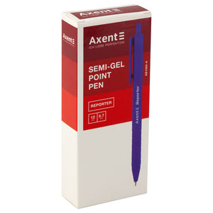 Semi-gel pen Axent Reporter AB1065-02-A, retractable, blue