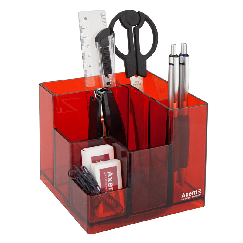 Schreibtischset Axent Cube 2106-06-A, 9 Teile, Rot