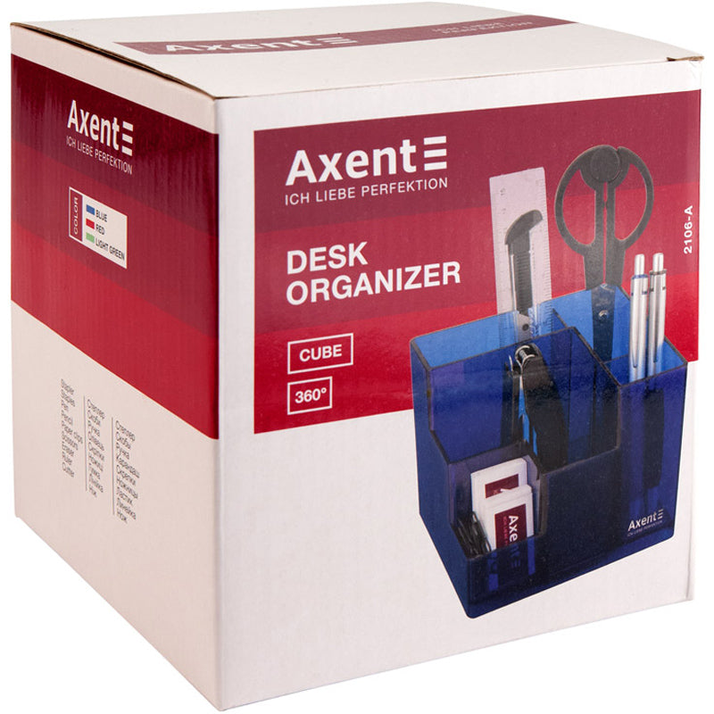 Schreibtischset Axent Cube 2106-06-A, 9 Teile, Rot