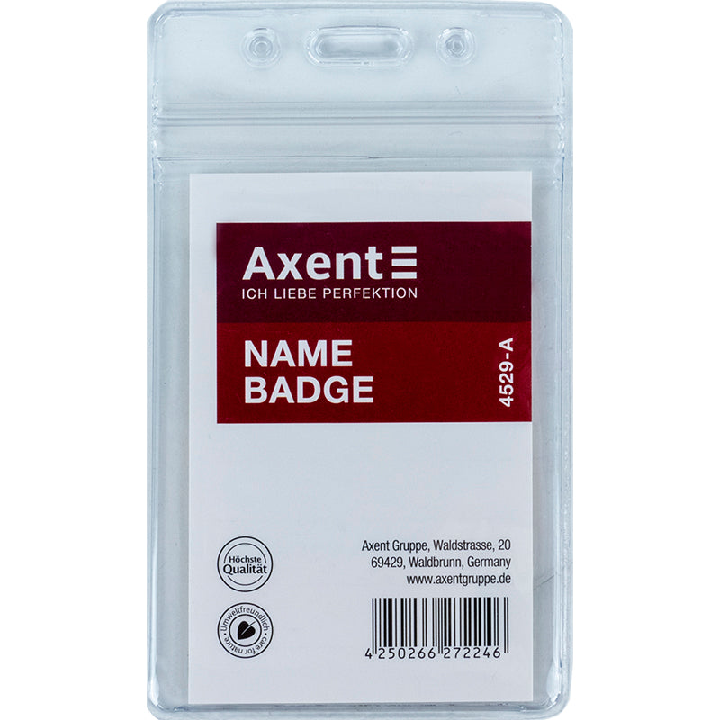 Vertikale Badge Axent 4529-A, 54x85 mm, transparent