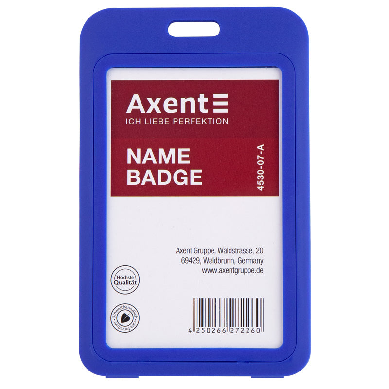 Vertikale Badge Axent 4530-07-A, 54x85 mm, blau