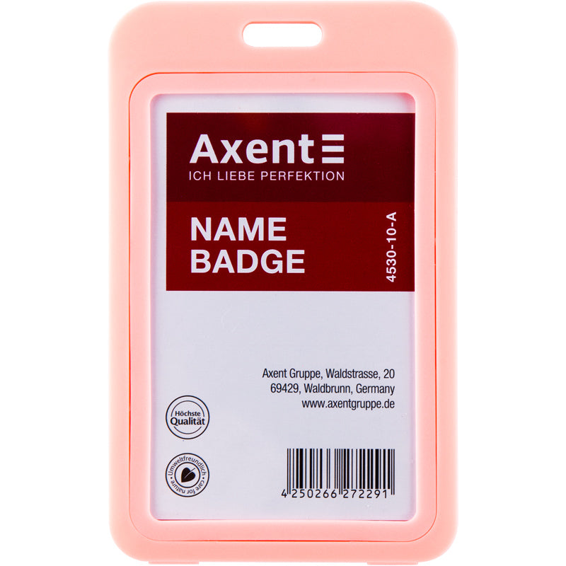 Vertikale Badge Axent 4530-10-A, 54x85 mm, rosa