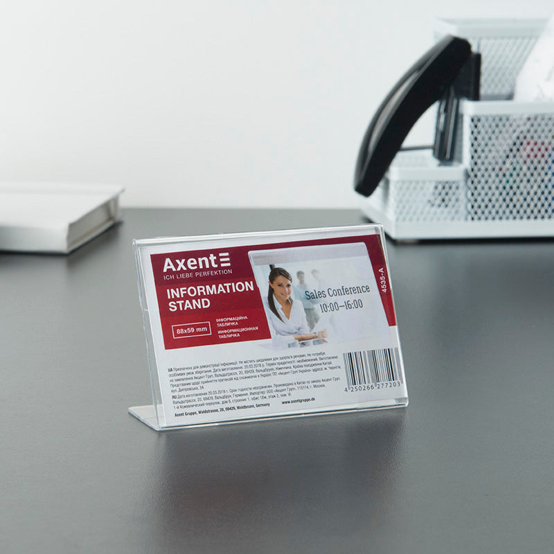 Kartenständer Axent 4535-A, 88x59 mm, horizontal