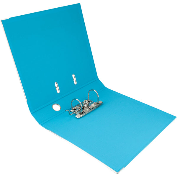 Lever-arch file Delta, 7,5 cm, double-sided, assembled,  light blue