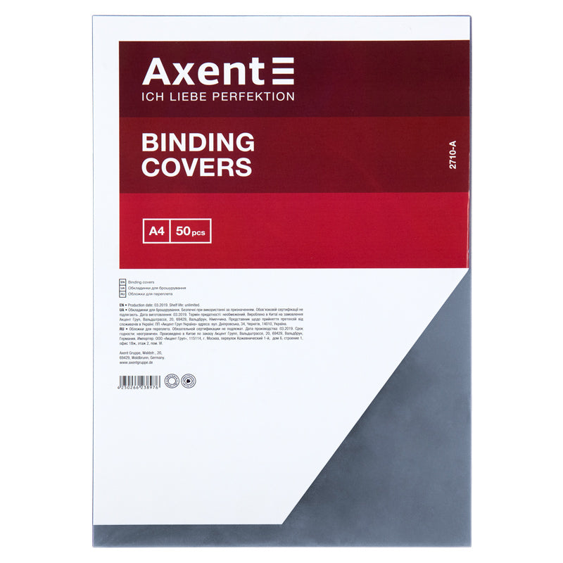 Kunststoffabdeckung Axent 2710-A, A4, transparente, 50 stück