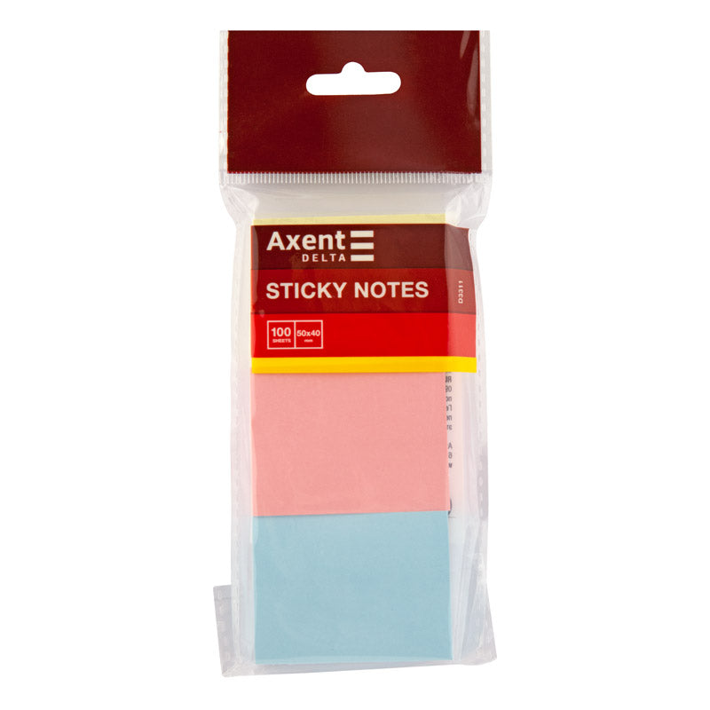 Haftnotizblock Delta D3311, 50x40 mm, 3 Blocke a 100 Blatt, sortiert
