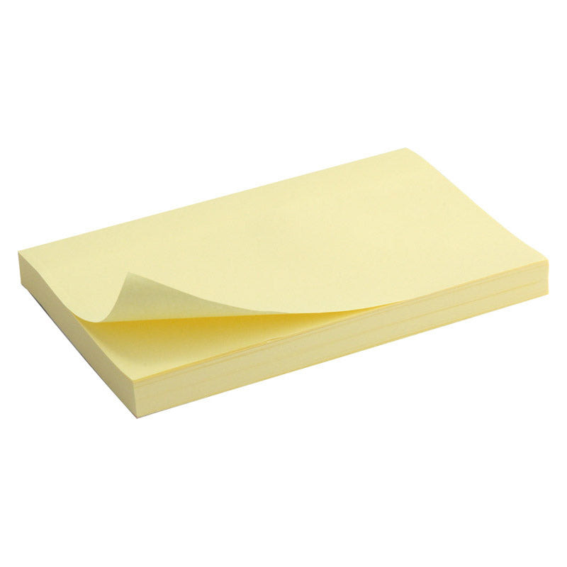 Haftnotizblock Delta D3316-01, 75x125 mm, 100 Blatt, Papierblock mit Kleberücken, gelb