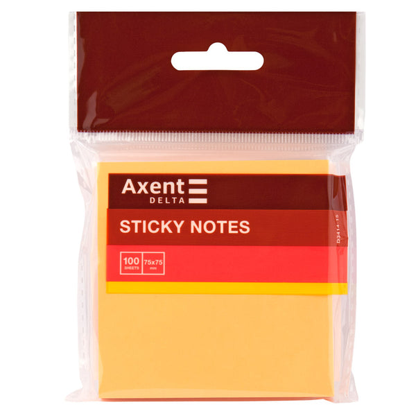 Sticky notes Delta D3414-15, 75x75 mm, 100 sheets, bright orange