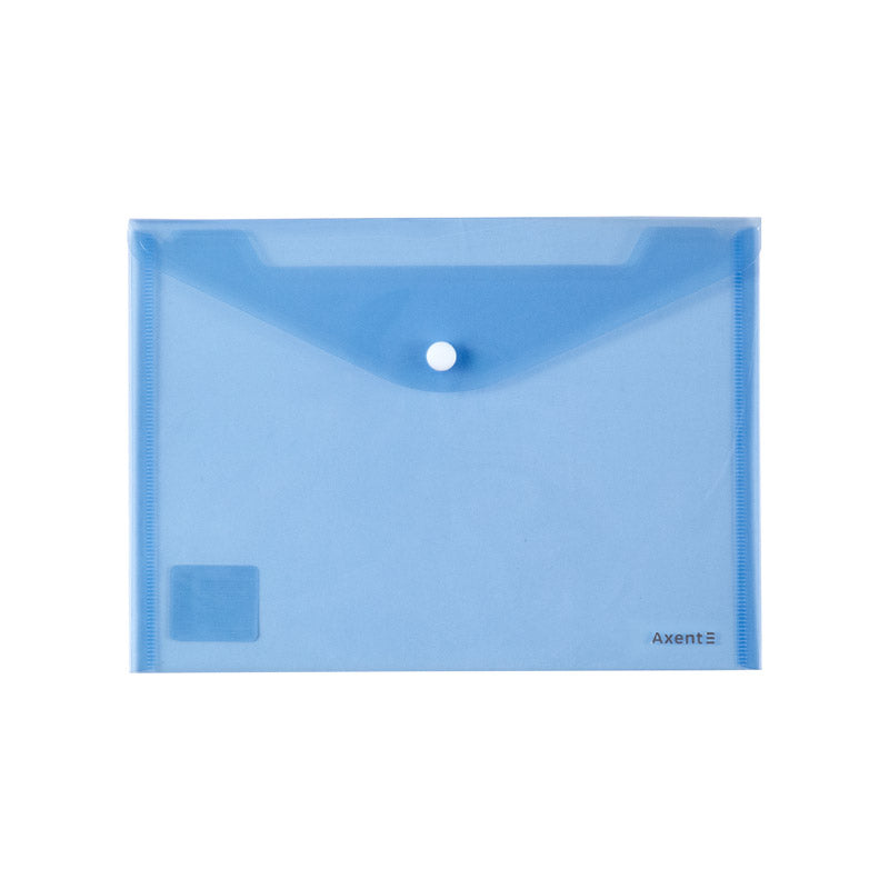 Dokumententaschen mit Druckknopf Axent 1522-22-A, A5, transparent blau