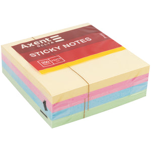 Haftnotizblock Delta D3350, 75x75 mm, Papierblock mit Kleberücken, 250 Blatt, pastellfarben