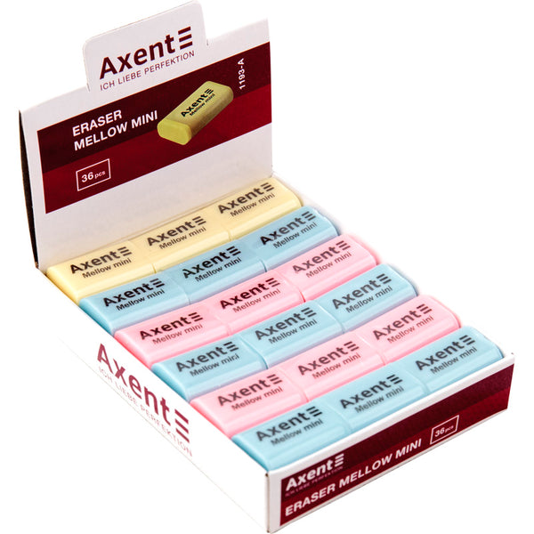 Radierer weich Axent Mellow mini 1193-A, farbassortiment