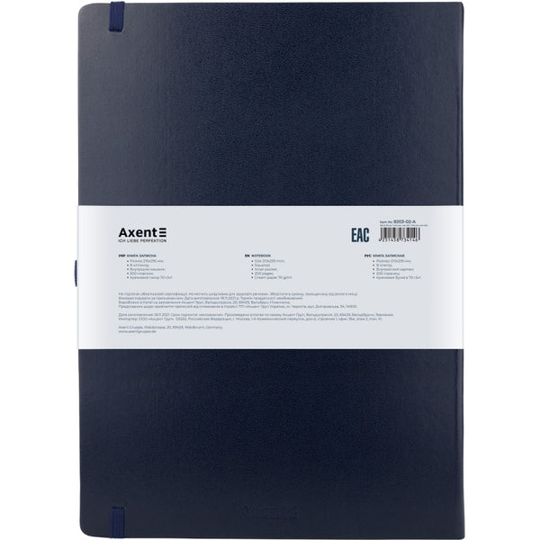 Notebook Axent Partner Grand 8203-02-A, A4, 100 sheets, squared, blue
