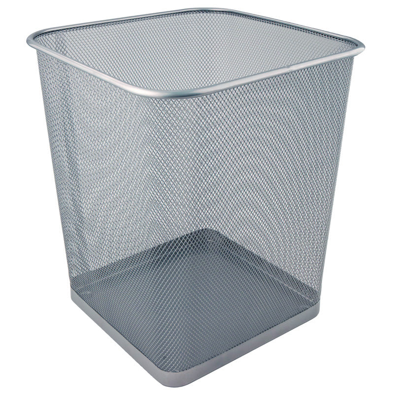 Quadratischer Papierkorb Axent 2124-03-A, Metallgitter, 15 l, silber