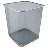 Quadratischer Papierkorb Axent 2124-03-A, Metallgitter, 15 l, silber