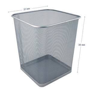 Quadratischer Papierkorb Axent 2124-03-A, Metallgitter, 15 l, silber