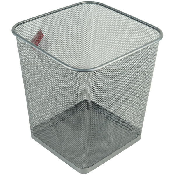 Quadratischer Papierkorb Axent 2124-03-A, Metallgitter, 15 l, silber