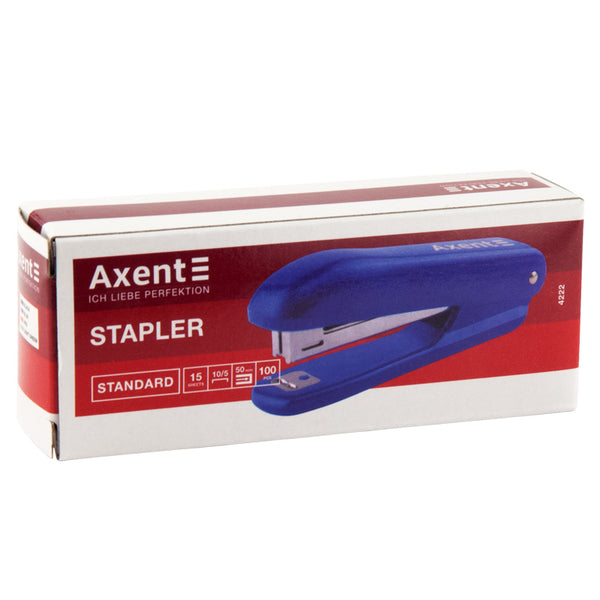 Heftgerät Nr. 10/5 Axent Standard 4222-02-A, Kunststoff, 15 Blätter, blau