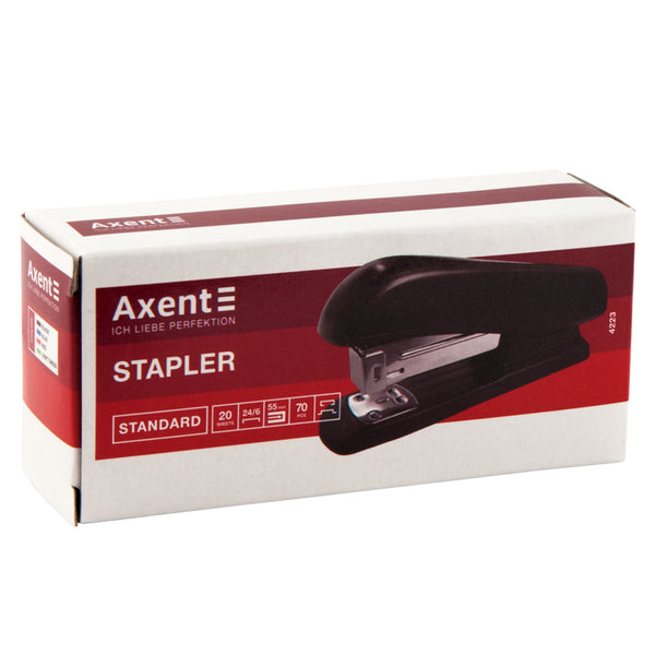 Heftgerät Nr. 24/6 Axent Standard 4223-01-A, Kunststoff, 20 Blätter, schwarz