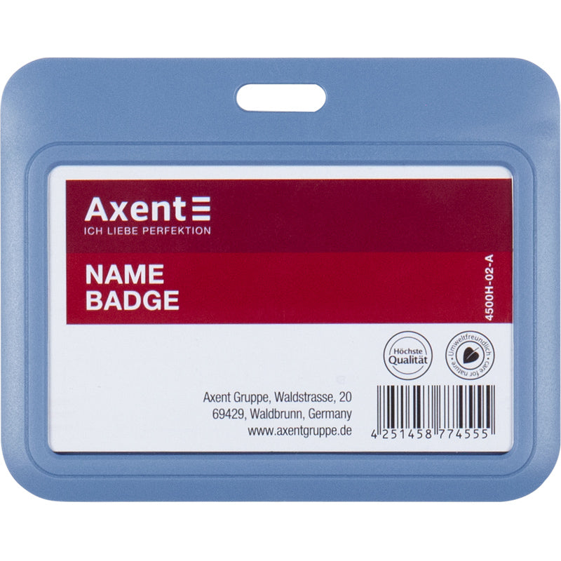Horizontaler Badge-Slider Axent 4500H-02-A 85x54 mm, Blau