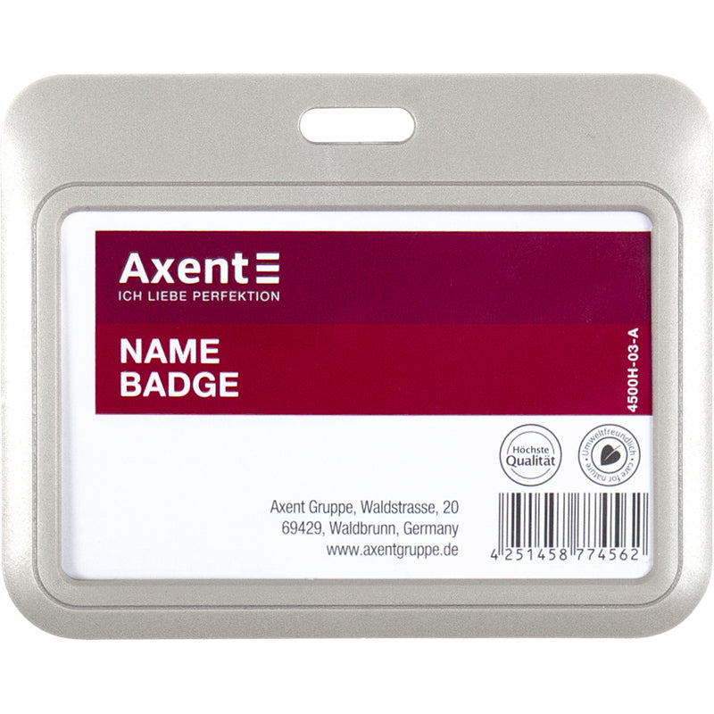 Horizontaler Badge-Slider Axent 4500H-03-A 85x54 mm, Grau