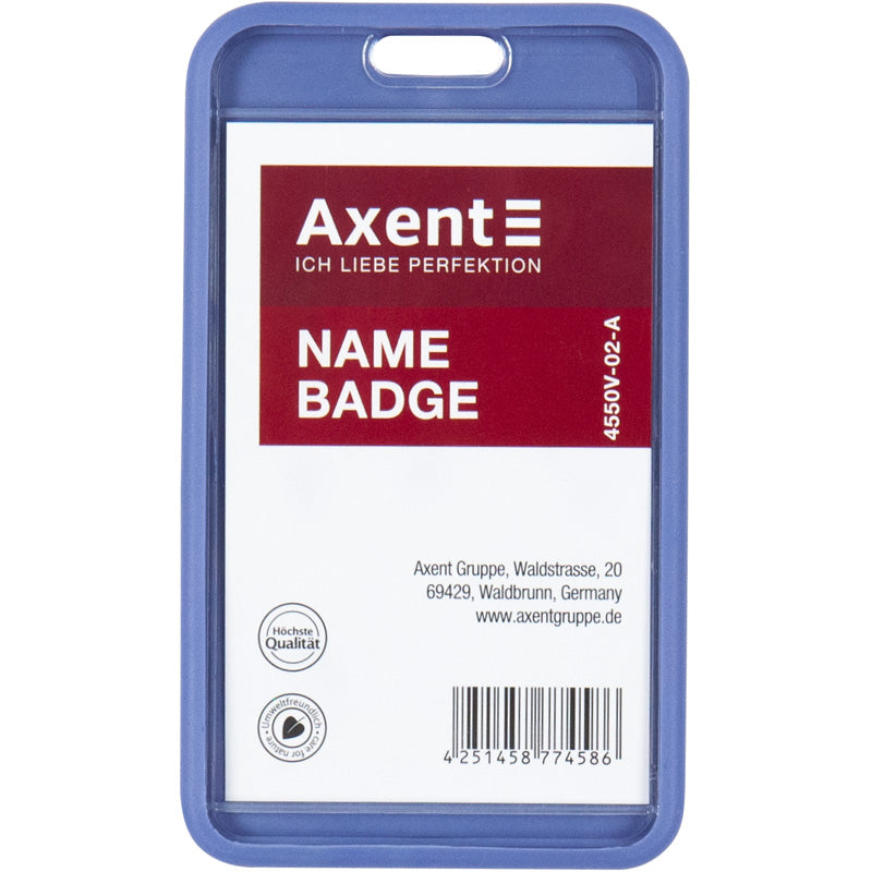Verticaler Badge-Halter Axent 4550V-02-A 54x85 mm, blau