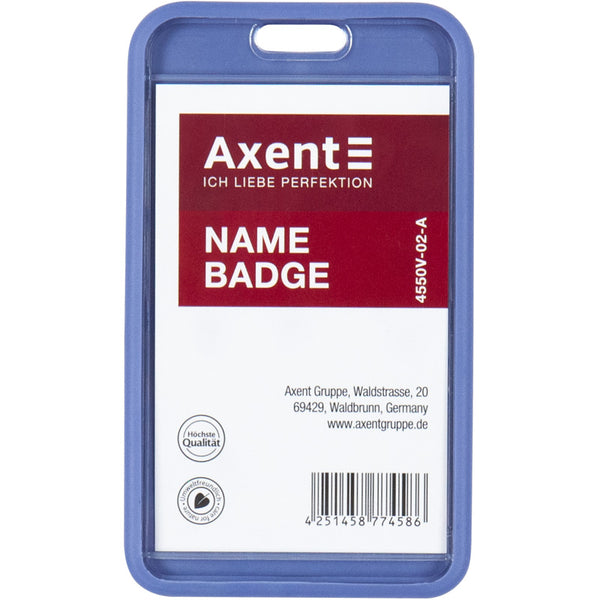 Verticaler Badge-Halter Axent 4550V-02-A 54x85 mm, blau