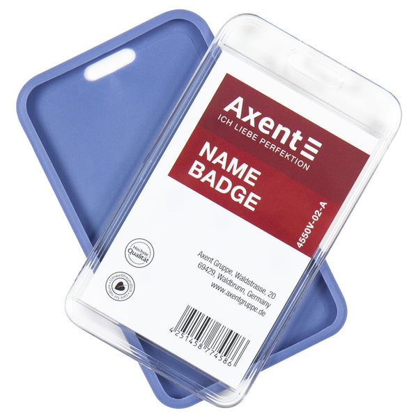 Verticaler Badge-Halter Axent 4550V-02-A 54x85 mm, blau