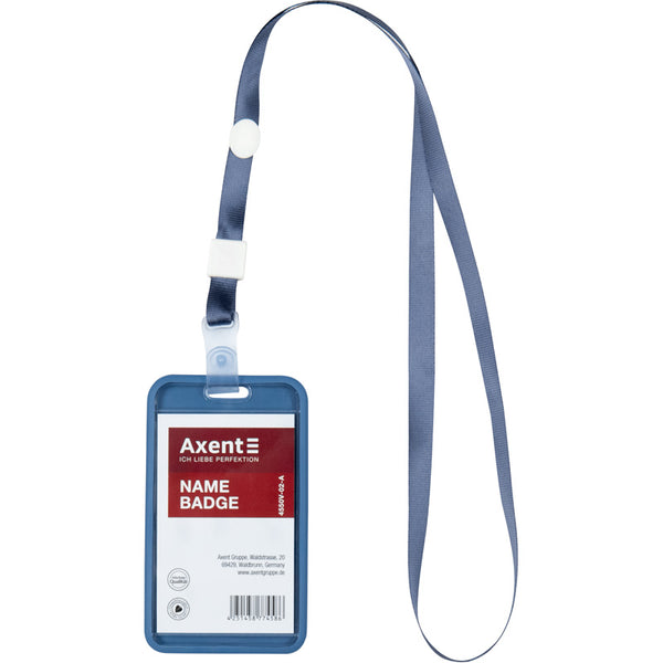 Verticaler Badge-Halter Axent 4550V-02-A 54x85 mm, blau