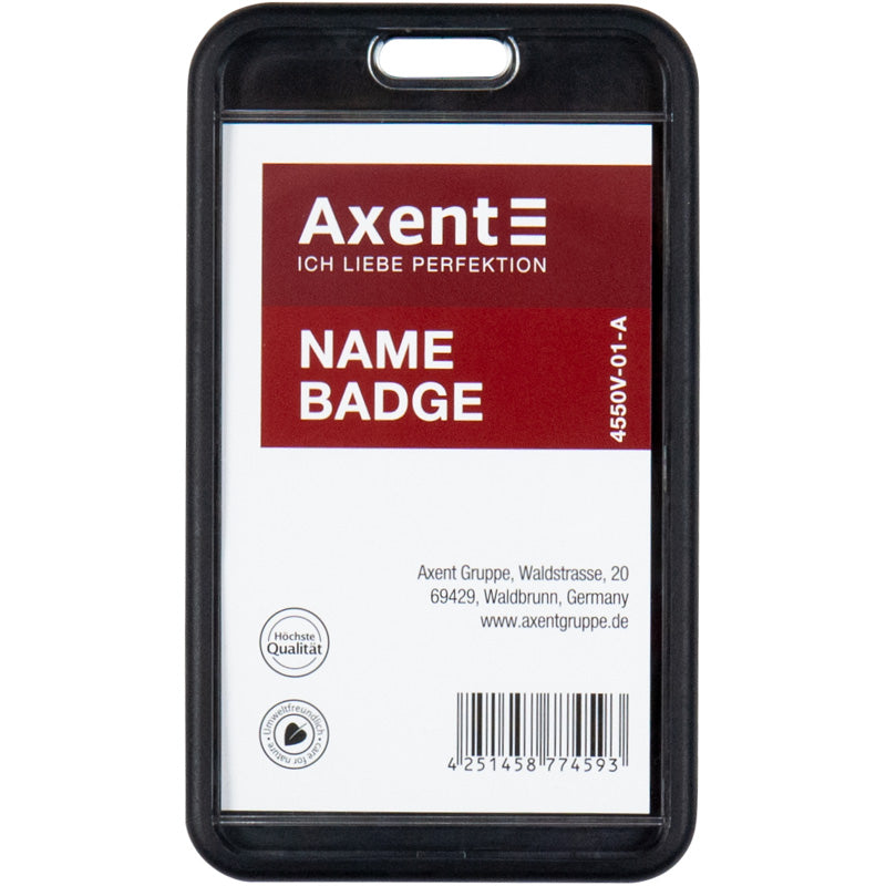 Verticaler Badge-Halter Axent 4550V-01-A 54x85 mm, schwarz