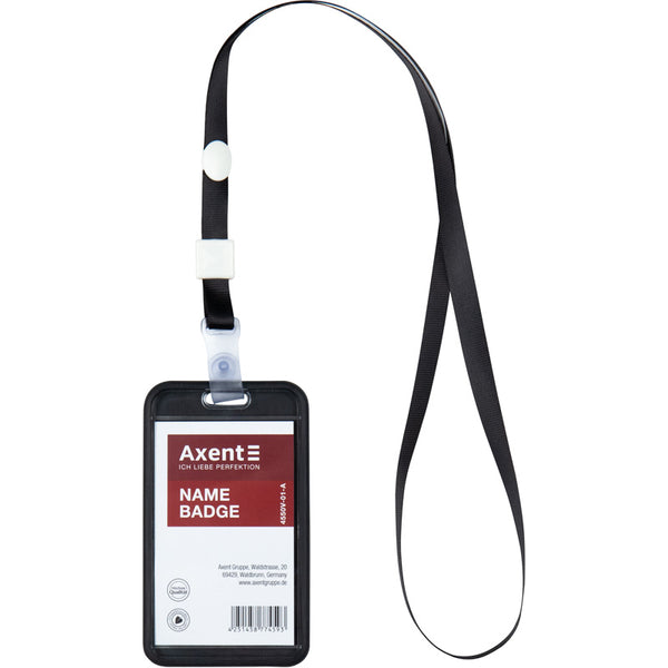 Verticaler Badge-Halter Axent 4550V-01-A 54x85 mm, schwarz