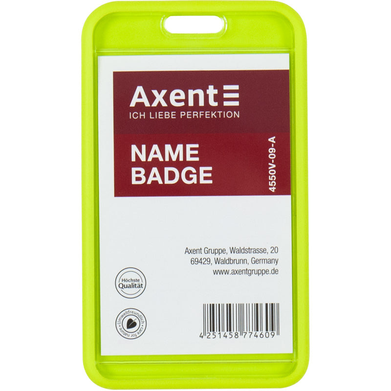 Verticaler Badge-Halter Axent 4550V-09-A 54x85 mm, grün