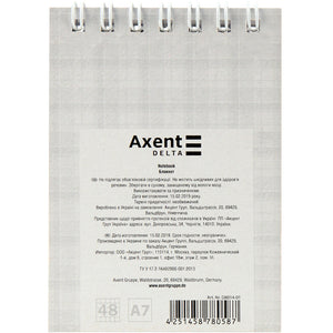 Spiralnotizbuch Delta D8014-01, A7, 48 Blatt, kariert, flexibler einband, sortiert