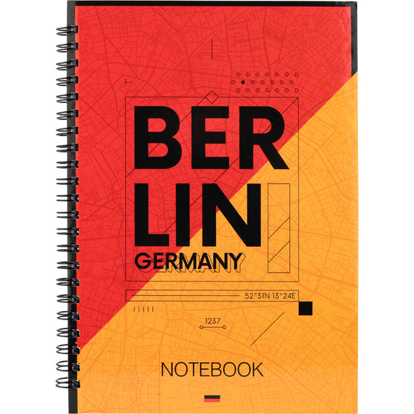 Spiral Notebook Axent Flags Berlin 8032-05-A, A5, 96 sheets, hard cover